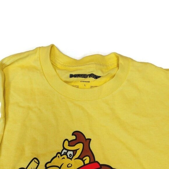Nintendo Donkey Kong Short Sleeve Graphic T Shirt Mens Size L Yellow Bananas - Picture 3 of 5